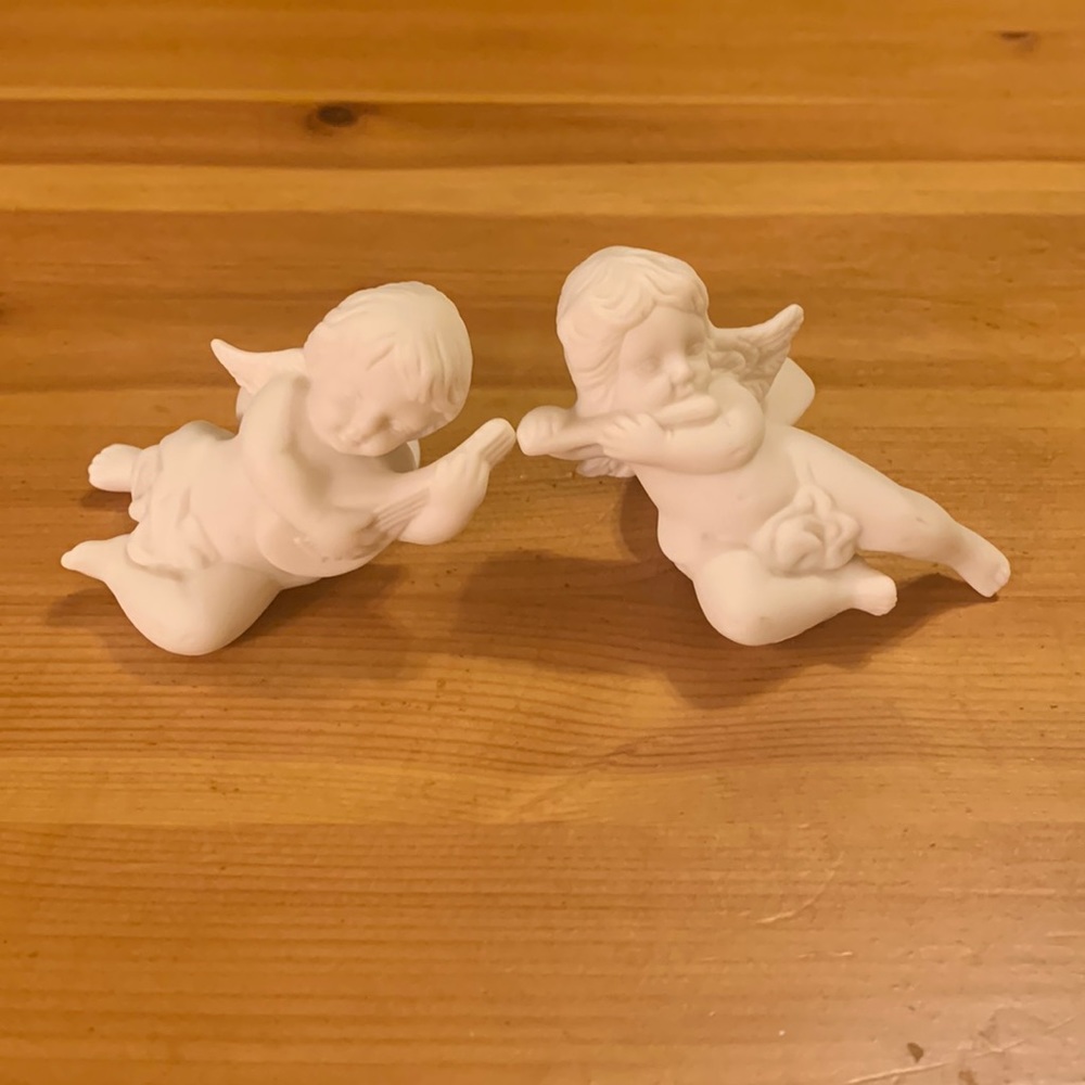 Party lite, P0190 Cherub Taper Candle Huggers, Set of 2, NIB